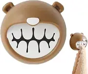 Kitchen Towel Holder Adhesive Wall Hook Dish Hand Towel Rack Damage Free Hanging Hooks Living Bathroom Essentials Gadgets for Home Dorm Storage Cute Bear Shape Decorations for Room/1340