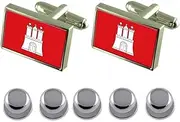 [Select Gifts] Shirt Dress Studs Hamburg City Germany Flag Cufflinks