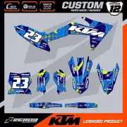 KTM 50 65 MOTOCROSS GRAPHICS CUSTOM MX GRAPHICS DECALS SX50 SX65LAZR BLU/YEL