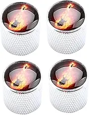 Kisangel 4pcs Guitar Control Knobs Durable Volume Tone Knobs for Electric Guitar Bass Easy to Install Sturdy and Wear Resistant Design
