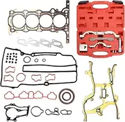 Engine Head Gasket Set + Turbo Engine Timing Tool Kit, Compatible with Chevrolet Cruze 1.4L Gas DOHC VIN-B C 9 2011-2015, Replace# HS54898, HS26540PT-1