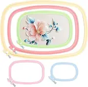 Rectangular Embroidery Hoop Set ABS Plastic Cross Stitch Hoop Kit Multi Color Square Embroidery Hoop Embroidery Hoop Fixing Frame for Sewing Cross Stitch Embroidery(5 Pcs)