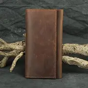 [DLUXCA] 1pcs Handmade Long Wallet Men's Hand Grab Bag Large Capacity Mobile Phone Bag Wallet (Color : E, Size : 19 * 10cm)