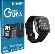 [T Tersely] Screen Protector for Fitbit Versa 2, (3 Pack) Fitbit Versa 9H Hardness Tempered Glass Screen Protector Saver Film Guard for Fitbit Versa 2 Watch (2019 Released)