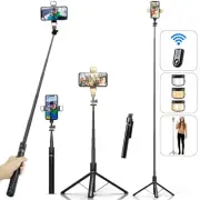 Selfie Stick Phone Tripod with Remote and LED Fill Lights - 70 inch Heigh Cel...
