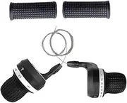 3x7 Speed Bike Handlebar Grips, 1pair Bicycle Twist Shifter Grips Rubber Cycling Grip Grip Replacement Grips Bike Lever Derailleur Transmission