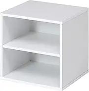 Fujiboeki 81904 Cube Box, 2 Tiers, Width 13.6 x Depth 11.6 x Height 13.6 inches (34.5 x 29.5 x 34.5 cm), White, Storage, Color Box, Free Combination