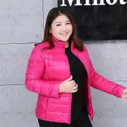S/7XL Plus Size Lightweight Down Jacket Thin Down Jacket Women Autumn Winter Slim Short Warm White Duck Down Coat persian rose 6XL