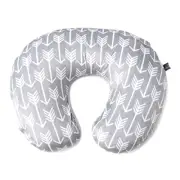 Baby Nursing Pillow Cover - Arrows Gray White