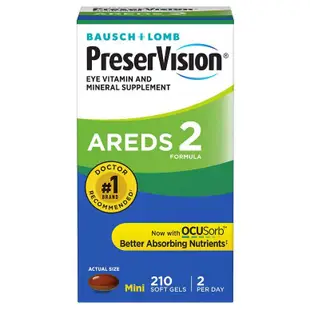 美國好市多(2025/06)博士倫 PreserVision AREDS 2，Lutein葉黃素複方 210顆