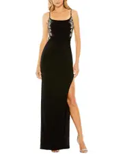 Mac Duggal Ruched Open Back Column Gown
