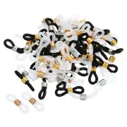 80pcs Eyeglass Chain Connector Silicone Strap Holder Chain End Loop Multi-color