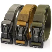 TUSHI Quick Release Metal Buckle Tactical Belt Breathable Elastic Military Belts For Men Stretch Pant Waistband Hunting