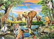 Chalzidar Jigsaw Puzzles for Adults 1000 Pieces, Interlock Perfectly Letter on Back No Dust, Home Decor Birthday Gift Toy for Men Women Elders Seniors, 1:1 Poster - Wild Animals