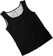 [GAROZATION] Men's Sauna Vest Zipper Waist Trainer Vest Compression Shirt for Men Quick Dry for Running Gym Workouts