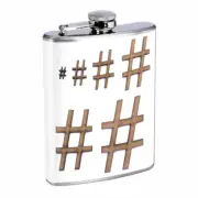 Hashtags D5 Flask 8oz Stainless Steel Hip Drinking Whiskey