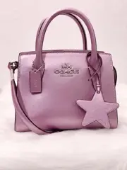 Coach Andrea Carryall Bag With Star Charm In Metallic Pink CW024