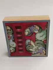 Jim Shore Heartwood Creek - Monogram Letter "F" - Alphabet Block Wall Hanging