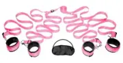 Frisky Pink Bedroom Restraint Kit Ankle Wrist Cuffs Bed Restraints System Adult