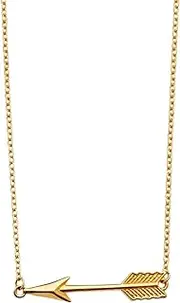 [JewelryWeb] 14k Gold Arrow Light Chain Necklace Chain-Necklace for Women and Men