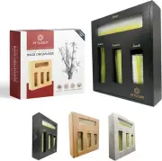 STYLIQUE Ziplock Bag Organiser with Sliding Lid Kitchen Drawer Organiser Storage