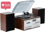 5.0 Home Entertainment System with Turntable, Cassette Player, USB, SD Slot, CD