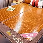 GUAWJRZDP Summer Bamboo Sleeping Mat, Summer Cooling Sleeping Mat, Foldable Double Sided Bamboo Mat for Bed, Air Conditioning Mat, Breathable Carbonized Bamboo Summer Sleeping Mat(135X195cm/53.1x76.7'
