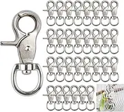 30PCS Trigger Snap Hooks 2.32'' x 0.82'' Heavy Duty Swivel Snap Hooks Metal Clasps Lanyard Clips for Pet Cage Key Chains