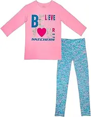 [Skechers] 2-Piece Girl's Active Set (Pink Candy, 5/6)