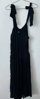 Decjuba Celeste Black Tiered Maxi Dress Size Small