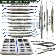 Dental Micro Periodontal Oral Surgery Instruments Kit Dentist Scalers + Cassette