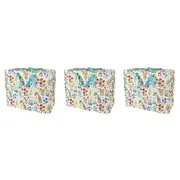 3x Rex London Jumbo Storage Bag Organiser w/ Zip Closure 58x48cm Wild Flowers