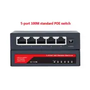 POE Switch 4-Port+1 Up-Link 10/100Mbps Fast Ethernet Network Switch Adapter Ethe