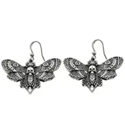 Goth Aesthetic Punk Moth Pendant Women Personality Earrings Skull Gothic