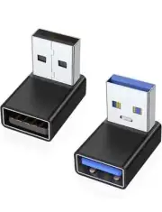 90 Degree USB 3.0 Adapter 2 Pack Upward Angle USB a Male to Female Converter Ex