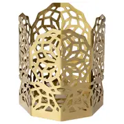 GOKVÄLLÅ tealight holder, gold-colour, 8x8x9 cm