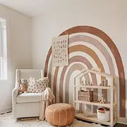 funlife Fabric Large Rainbow Wall Mural Stickers Peel and Stick, Precut Rainbow Wall Decals for Girls Bedroom, Watercolor Boho Rainbow Wallpaper Decor for Kids Nursery Room Playroom, 78.74" x 68.90"