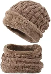 [FEATUR] Winter Aviator Pilot Cap,Winter Siamese Windproof hat, hat with Ear Flaps, Unisex Add Fleece Lined Winter Hat Wool Warm Knitted Hat Set Thick Soft Stretch Winter (Color : E, Size : One Size) (Color :