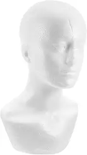 Amosfun Head Mannequin: Lightweight Foam Mannequin Head for Wig Hat Mask and DIY Projects - Reusable White Display Holder for Home and Retail