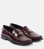 [Victoria Beckham] Victoria Beckham Croc-effect leather loafers AU 7 beige