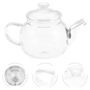 Heat-Resistant Borosilicate Glass Teapot With Removable Infuser Clear Thickened