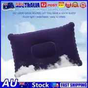 Ultralight PVC Inflatable Air Pillow for Car Plane Head Rest Support (Dark Blue)