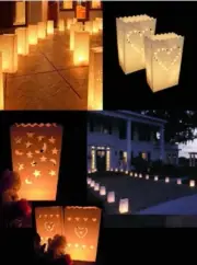 10 x Paper Candle Bags Lantern Flameless With Tea light party Wedding Decoration