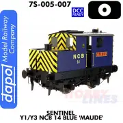 Sentinel Y1/Y3 NCB 14 Blue Maude steam locomotive O gauge 1:43 Dapol 7S-005-007