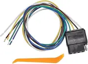X AUTOHAUX Vehicle Side 5 Way Flat Trailer Wiring Harness Female Plug Connector, 28 Inch Wire Lead Vehicle Side 5 Pin Plug Extension Cable Wiring Harness for US Standard Trailer Towing