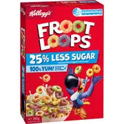 Kellogg's Froot Loops 25% Less Sugar Breakfast Cereal 265g