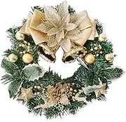 Bacucine Christmas Wreath Christmas Decorations Artificial Pine Garland with Bowknot Leaves for Home Festival Wall Tables Wedding Décor (12 Inches)