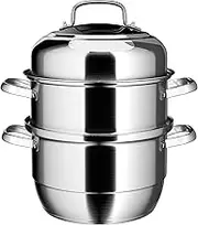 VENTION Large Induction Steamer Pot (28cm), 3 Tier for Cooking, 11 Inch Stainless Steel Steam Pot for Dumpling