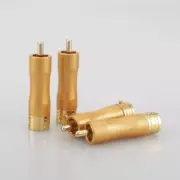 4x Gold Plated Double Screw Locking RCA Plug Audio Interconnect Cable Connectors