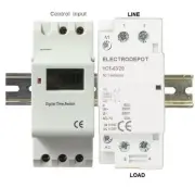 2 Pole Timer 40A, Time Sw 7 Day Week, 24 Hr DIN 220V 240V 30A, 50A Pump, Lights